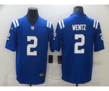 Men's Nike Indianapolis Colts#2 Carson Wentz Blue Vapor Untouchable Limited Player NFL Jersey