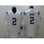 Men's Nike Indianapolis Colts#2 Carson Wentz White Vapor Untouchable Limited Player NFL Jersey