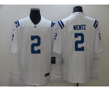 Men's Nike Indianapolis Colts#2 Carson Wentz White Vapor Untouchable Limited Player NFL Jersey