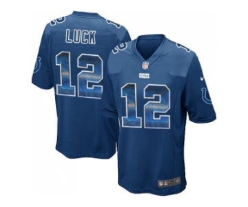 Nike Indianapolis Colts #12 Andrew Luck Royal Blue Team Color Men's Stitched NFL Limited Strobe Jersey