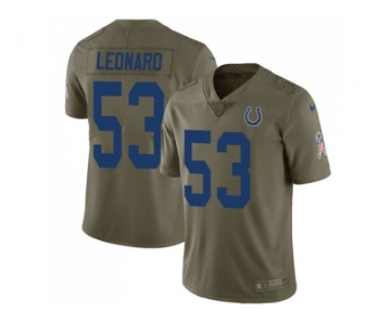 Nike Indianapolis Colts #53 Darius Leonard Olive Men Stitched NFL Limited 2017 Salute to Service Jersey