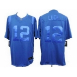 nike nfl jerseys indianapolis colts #12 andrew luck blue [drenched limited]