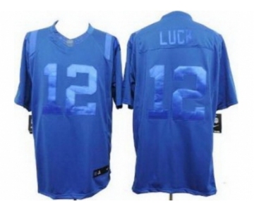 nike nfl jerseys indianapolis colts #12 andrew luck blue [drenched limited]