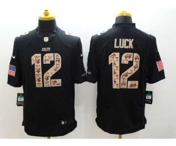 nike nfl jerseys indianapolis colts #12 luck black[salute to service limited]