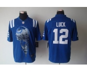 nike nfl jerseys indianapolis colts #12 luck blue[helmet tri-blend limited]