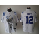 nike nfl jerseys indianapolis colts #12 luck white[helmet tri-blend limited]