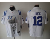 nike nfl jerseys indianapolis colts #12 luck white[helmet tri-blend limited]