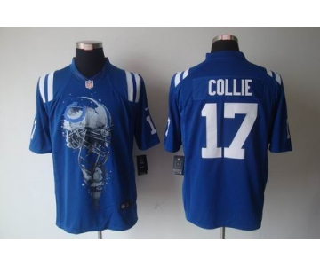 nike nfl jerseys indianapolis colts #17 collie blue[helmet tri-blend limited]