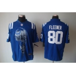 nike nfl jerseys indianapolis colts #80 fleener blue[helmet tri-blend limited]