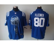 nike nfl jerseys indianapolis colts #80 fleener blue[helmet tri-blend limited]