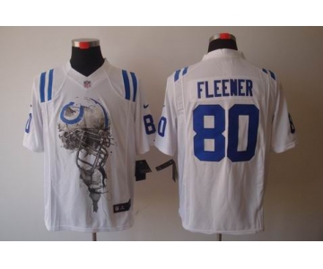 nike nfl jerseys indianapolis colts #80 fleener white[helmet tri-blend limited]