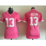 2015 Nike women Indianapolis Colts #13 Hilton pink jerseys