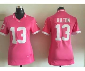 2015 Nike women Indianapolis Colts #13 Hilton pink jerseys