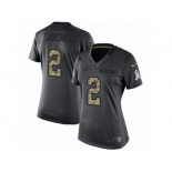 Women Nike Indianapolis Colts #2 Rigoberto Sanchez Limited Black 2016 Salute to Service NFL Jersey