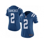 Women Nike Indianapolis Colts #2 Rigoberto Sanchez Limited Royal Blue Rush Vapor Untouchable NFL Jersey