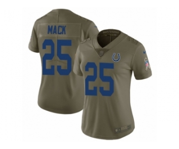 Women Nike Indianapolis Colts #25 Marlon Mack Limited Olive 2017 Salute to Service NFL Jersey