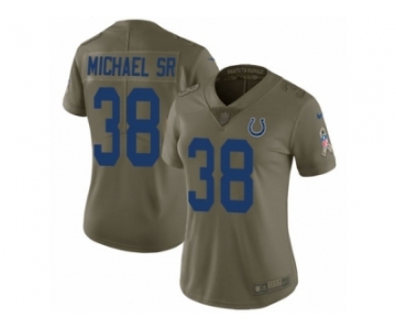 Women Nike Indianapolis Colts #38 Christine Michael Sr Limited Olive 2017 Salute to Service NFL Jersey