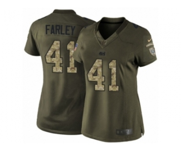 Women Nike Indianapolis Colts #41 Matthias Farley Limited Green Salute to Service NFL Jersey