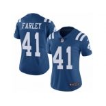 Women Nike Indianapolis Colts #41 Matthias Farley Limited Royal Blue Rush Vapor Untouchable NFL Jersey