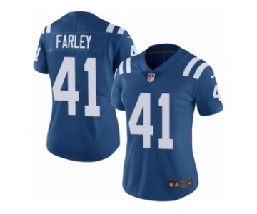 Women Nike Indianapolis Colts #41 Matthias Farley Royal Blue Team Color Vapor Untouchable Limited Player NFL Jersey