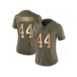 Women Nike Indianapolis Colts #44 Antonio Morrison Limited Olive Gold 2017 Salute to Service NFL Jersey