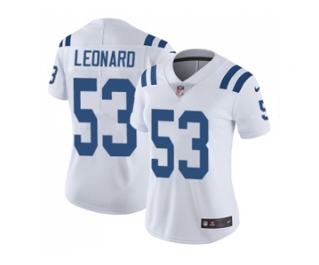 Women Nike Indianapolis Colts #53 Darius Leonard White Stitched NFL Vapor Untouchable Limited Jersey