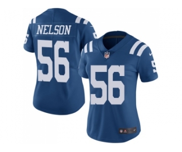 Women Nike Indianapolis Colts #56 Quenton Nelson Royal Blue Stitched NFL Limited Rush Jersey