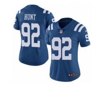 Women Nike Indianapolis Colts #92 Margus Hunt Limited Royal Blue Rush Vapor Untouchable NFL Jersey