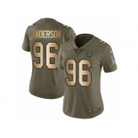 Women Nike Indianapolis Colts #96 Henry Anderson Limited Olive Gold 2017 Salute to Service NFL Jersey