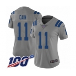 Women's Indianapolis Colts #11 Deon Cain Limited Gray Inverted Legend 100th Season Football Jersey