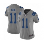 Women's Indianapolis Colts #11 Deon Cain Limited Gray Inverted Legend Football Jersey