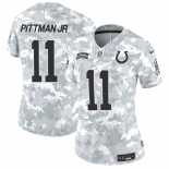 Women's Indianapolis Colts #11 Michael Pittman Jr. 2024 F.U.S.E Arctic Camo Salute To Service Limited Stitched Jersey