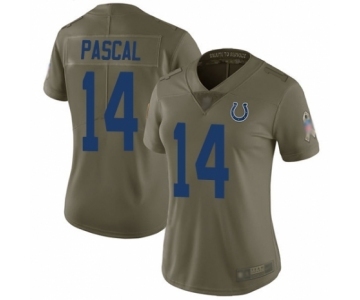 Women's Indianapolis Colts #14 Zach Pascal Limited Olive 2017 Salute to Service Football Jersey