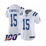 Women's Indianapolis Colts #15 Parris Campbell White Vapor Untouchable Limited Player 100th Season Football Jersey