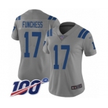 Women's Indianapolis Colts #17 Devin Funchess Limited Gray Inverted Legend 100th Season Football Jersey