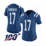 Women's Indianapolis Colts #17 Devin Funchess Royal Blue Team Color Vapor Untouchable Limited Player 100th Season Football Jersey