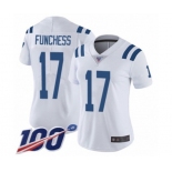 Women's Indianapolis Colts #17 Devin Funchess White Vapor Untouchable Limited Player 100th Season Football Jersey