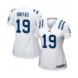 Women's Indianapolis Colts #19 Johnny Unitas Game White Football Jersey