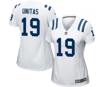 Women's Indianapolis Colts #19 Johnny Unitas Game White Football Jersey