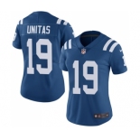 Women's Indianapolis Colts #19 Johnny Unitas Royal Blue Team Color Vapor Untouchable Limited Player Football Jersey