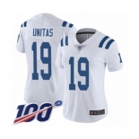 Women's Indianapolis Colts #19 Johnny Unitas White Vapor Untouchable Limited Player 100th Season Football Jersey