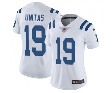 Women's Indianapolis Colts #19 Johnny Unitas White Vapor Untouchable Limited Player Football Jersey