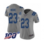 Women's Indianapolis Colts #23 Kenny Moore Limited Gray Inverted Legend 100th Season Football Jersey