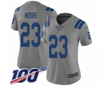 Women's Indianapolis Colts #23 Kenny Moore Limited Gray Inverted Legend 100th Season Football Jersey