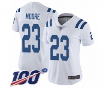 Women's Indianapolis Colts #23 Kenny Moore White Vapor Untouchable Limited Player 100th Season Football Jersey