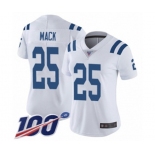 Women's Indianapolis Colts #25 Marlon Mack White Vapor Untouchable Limited Player 100th Season Football Jersey