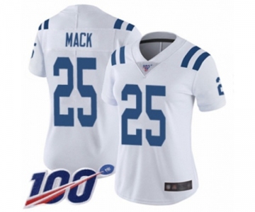 Women's Indianapolis Colts #25 Marlon Mack White Vapor Untouchable Limited Player 100th Season Football Jersey