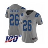 Women's Indianapolis Colts #26 Clayton Geathers Limited Gray Inverted Legend 100th Season Football Jersey