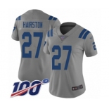 Women's Indianapolis Colts #27 Nate Hairston Limited Gray Inverted Legend 100th Season Football Jersey