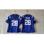 Women's Indianapolis Colts #28 Jonathan Taylor Blue 2024 F.U.S.E. Vapor Stitched Jersey